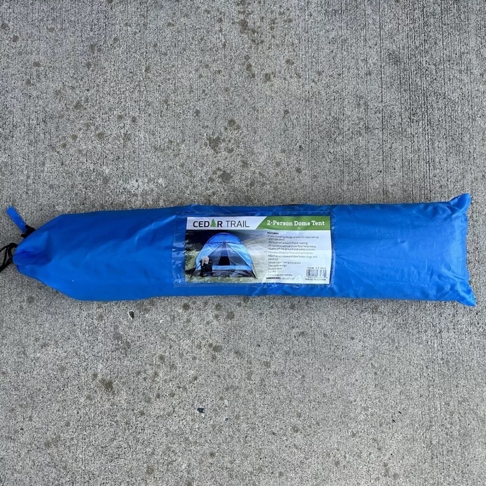NEW Cedar Trail 2 Person Tent, CT-1012-BRG, Rainfly, Waterproof, 79"x47"x39"